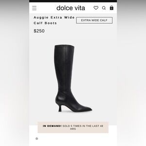 Brand new black leather Dolce Vita extra wide calf boots. Size 7.